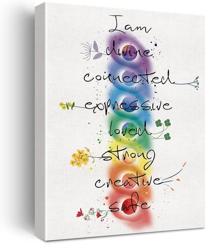 Chakra Meditation Quote 40x50cm Stretched Inspiration Canvas Wall Art Print - Picture 3 of 3