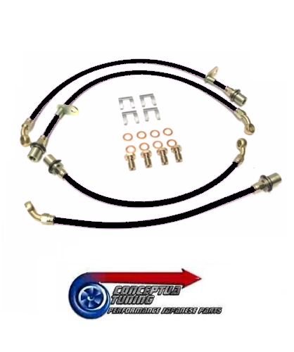 Stainless Braided Brake Lines Hose set BLACK- For JZA80 Toyota Supra 2JZ-GTE Mk4 - Bild 1 von 2