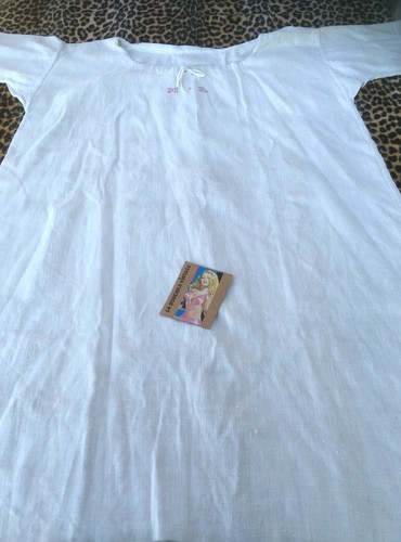 FRENCH 1800s WOMEN NIGHTGOWN DRESS~METIS LINEN~RED