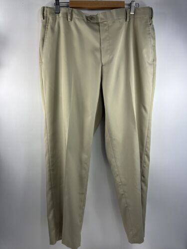 Jos A Bank Golf Pants Men's Sz 38x29 Tan Expandable Waist Tailored Fit Pockets