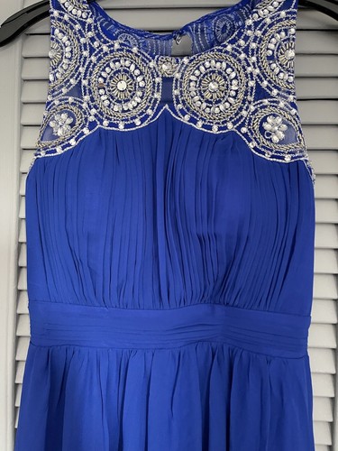 BEAUTIFUL QUIZ EMBELLISHED MAXI PARTY/PROM DRESS-ROYAL BLUE-SIZE 8 - Picture 5 of 24
