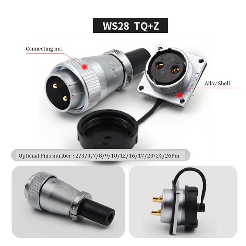 WS28 Waterproof Connector 2-35Pin Solder Male&Female Aviation Bulkhead Wire Plug - Picture 5 of 49