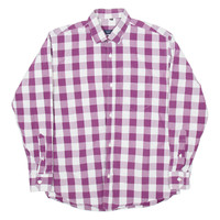 TOMMY HILFIGER Mens Shirt Purple Check Long Sleeve M