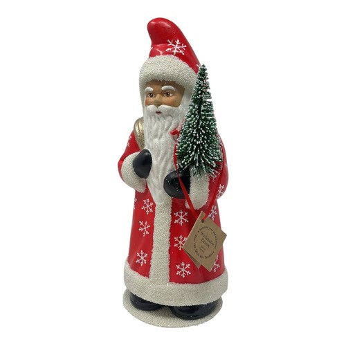 Ino Schaller Red Santa with Snowflake Coat German Paper Mache 11.75 inch - Picture 8 of 9