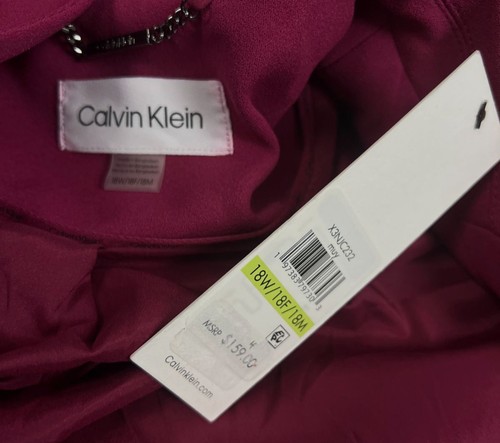 Calvin Klein Women's Pink Scuba-Crepe Ruched-Sleeve Blazer Jacket Plus Size 18W - Picture 4 of 4