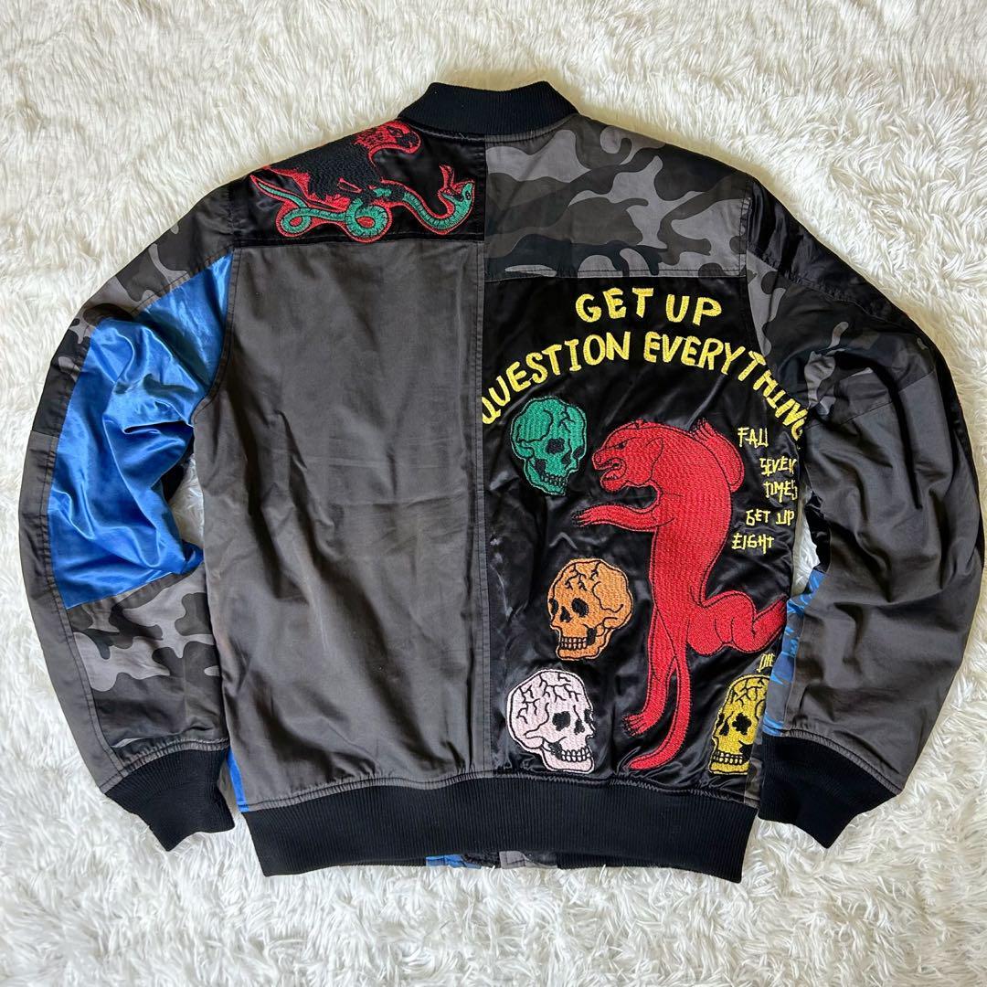 DIESEL / FUTURISM /トラックジャケット Diesel Men M Switching Patchwork Embroidery Camouflage Zip