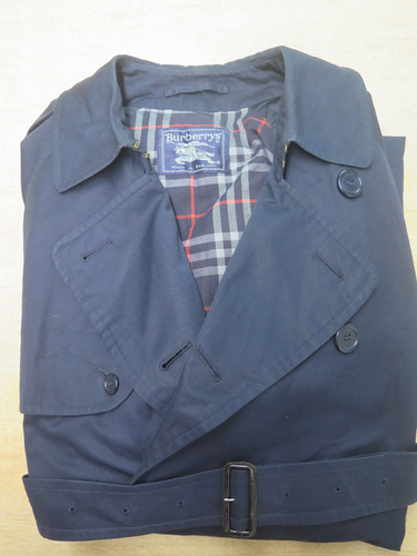Gabardina impermeable original Burberry azul Mac talla L 42" Euro 52 regular - Imagen 13 de 13