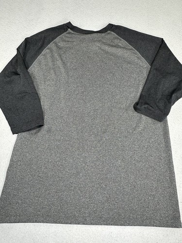Easton Men 3/4 Raglan Slv Crew Neck T-Shirt Light/Dark Gray contrast NO Size Tag - Picture 7 of 7