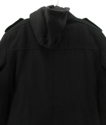Structure Jacket Men XL Black Wool Blend Military Coat Removable Liner Heavy - Picture 8 of 13