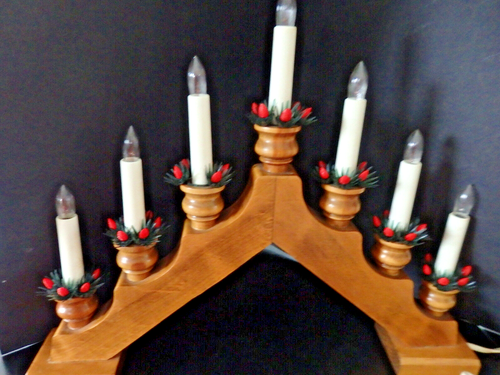 KONSTSMIDE Weihnachtslichterbogen Holz 7 Lichter 230V funkionsfähig - Bild 5 von 5
