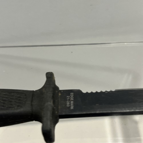 vintage edge mark fixed blade knife 440 Steel Japan 21-260 With Sheath - Picture 3 of 10