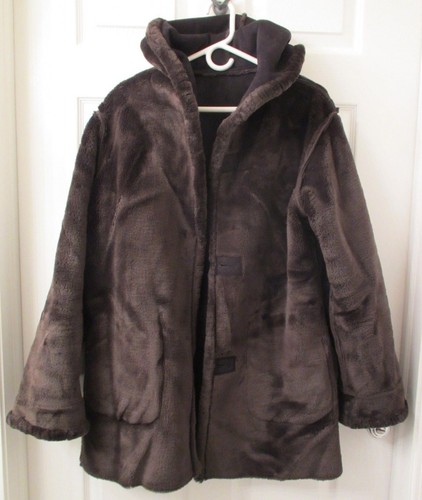 JONES NEW YORK Women's Jacket (S) Brown Faux Suede with Sherpa Lining - Hooded - Bild 8 von 9