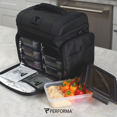 Performa Perfectshaker Meal Prep Bag All In One 6 Container Matrix Black 672683001423 Ebay