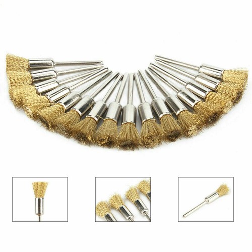 45Pack 3mm Brass Wire Wheel Polishing Mix Brush Set Dremel Rotary Shank Tool - Picture 7 of 21