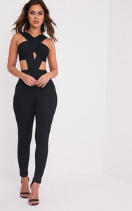 black jumpsuit pretty little thing