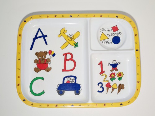 Vintage 1987 Child's Divided Plate Set Potpourri Press Plate, Bowl, and Cup Lot - Picture 3 of 10