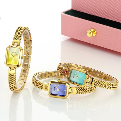 Reloj BERNY Dorado para Mujer Fácil Cambiar Tamaño Todo Acero Inoxidable Delicado Pulsera Wa... - Imagen 8 de 8