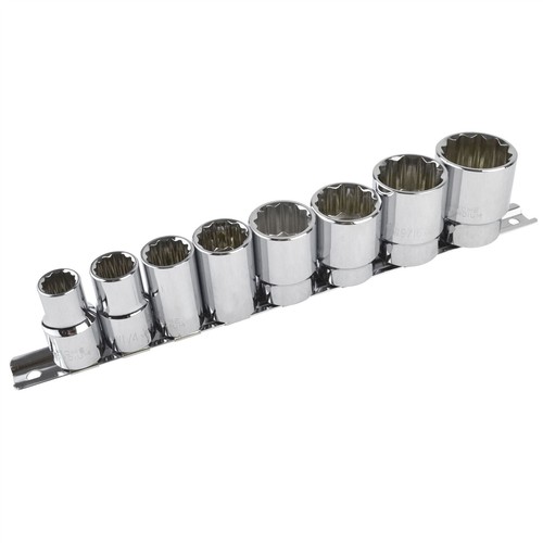 1/2" Drive Socket British Whitworth BSW Imperial Sizes 8pc Shallow Set TE079