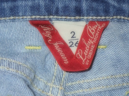 LUCKY BRAND JEANS sz 2/26 "CLASSIC RIDER" HEMMED BLUE JEANS (#210) - Picture 7 of 9