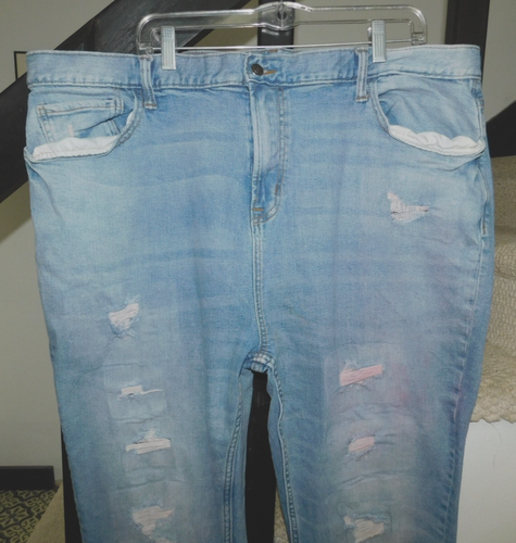 Old Navy Loose Straight Leg DESTROYED Herren Blau Jeans Größe 44X30 (44 X 28,5) - Bild 4 von 11