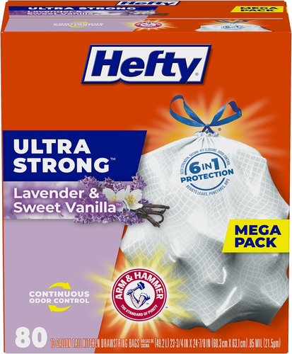 Ultra Strong Tall Kitchen Trash Bags, Lavender & Sweet Vanilla Scent, 13 Gallon,