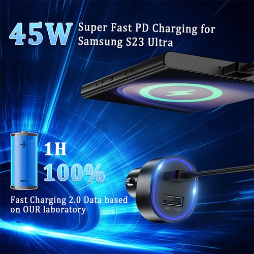 45W Schnell Auto Ladegerät Typ-C Kabel für Samsung A55 A35 A54 A34 A24 A14 A15 A25 5G - Bild 4 von 16