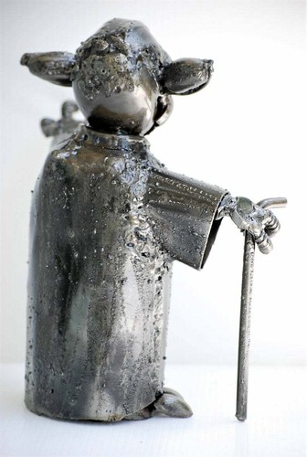 Scrap Metal Yoda Star Wars Sculpture | Handmade Welded Art | Collectible Decor - Picture 3 of 9