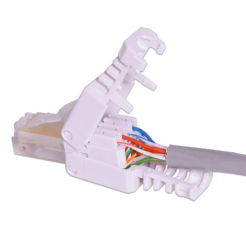 No Crimp CAT6 Connector RJ-45 Tool-Less Modular Pug 8-Position 8-Conductor - Afbeelding 2 van 8