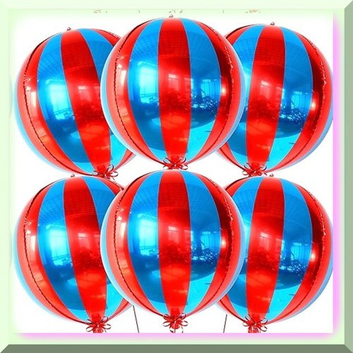 Circus Spectacular Balloon Bonanza - 6 Big Red and Blue Balloons, 22 Inch 360 De - Imagen 7 de 7