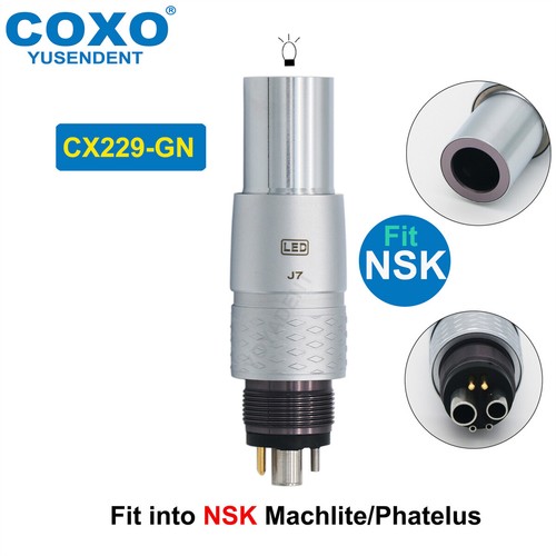 COXO Pieza de mano dental Fibra óptica Turbina de alta velocidad Acoplador LED Ajuste KAVO NSK - Imagen 10 de 28
