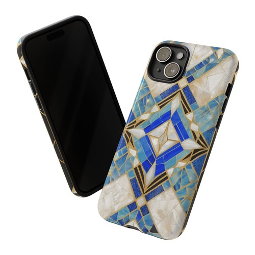 Blue Mosaic Gatsby Art Deco Phone Case iPhone 16 15 14 Galaxy S25 S24 S23 S22 - 第 51/237 張圖片