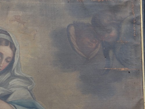 Dipinto olio su tela Madonna in Gloria quadro religioso XVII secolo 190 cm - Picture 7 of 16