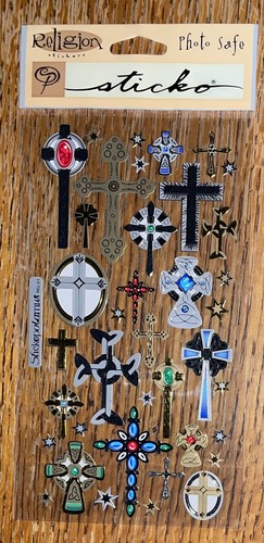 Sticko Crosses Prayer Religious Church Catholic Baptist Stars Scrapbook Stickers - Picture 2 of 5