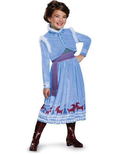 Disney Store Anna Deluxe Winter Dress Costume Olaf Frozen Adventure Size 5/6
