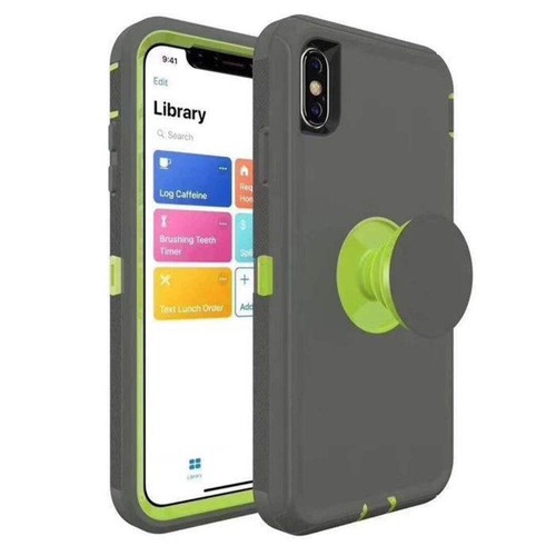 Multi Layer Rugged Protective Case Cover For iPhone X/XS w/ pop up Grip Holder S - Picture 6 of 7