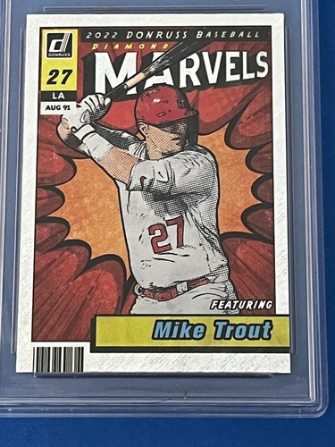 2022 Panini Donruss Mike Trout Marvels Rapture #M-1 Angels 9 Graded Mint - Picture 2 of 7