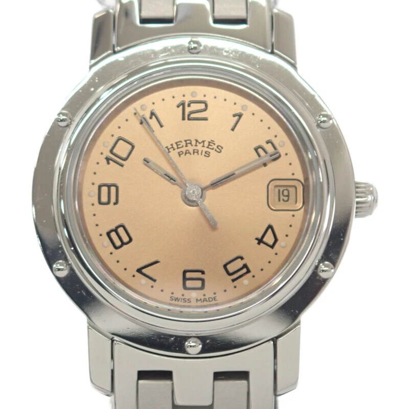 HERMÈS HERMES CL4.210 Orologi Acciaio Inox Donna Quadrante Rosa