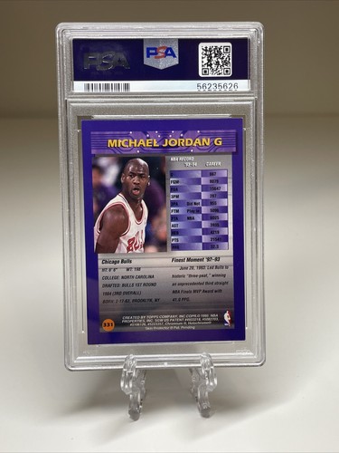 1994 Topps Finest Refractor Michael Jordan PSA 9 #45 💎💎💎📈 Super Clean Card - Photo 2 sur 3