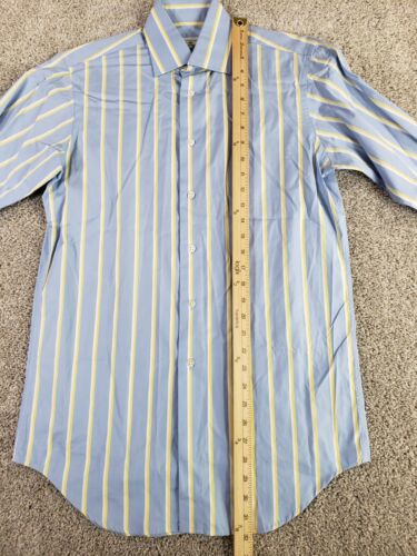 Richard James Savile Row Men's Long Sleeve Button Up Shirt 15 38 Blue Stripe - Picture 3 of 15