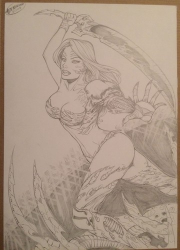 Witchblade original art pinup by Alex Machado  - Picture 2 of 5