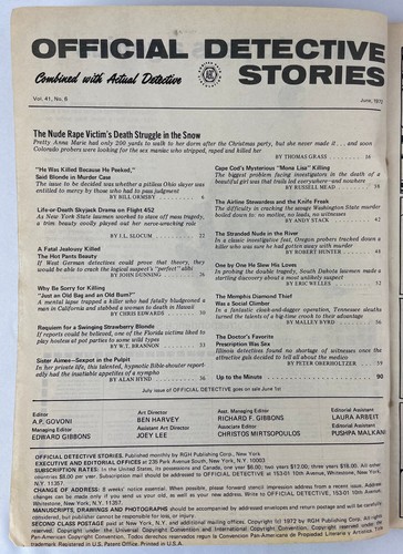 Official Detective Stories Magazine, June 1972, Vintage True Crime Stories, Pulp - Picture 4 of 5