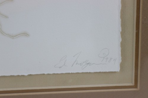 1984 Taos Ed Morgan embossing paper art Morning glory LE 27/50 framed - Picture 3 of 7