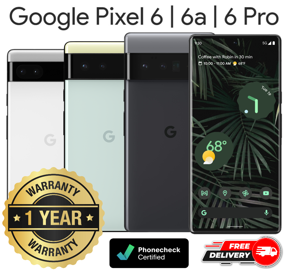 Google Pixel 6 | 6a | 6 Pro - 128GB 256GB 512GB - Unlocked Google Pixel 6 | 6a | 6 Pro - 128GB 256GB 512GB - Unlocked