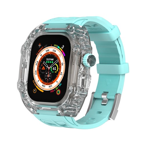 Lodowcowy przezroczysty TPU przezroczysty futerał gumowy pasek do Apple Watch Ultra 49/45/44mm - Zdjęcie 18 z 21