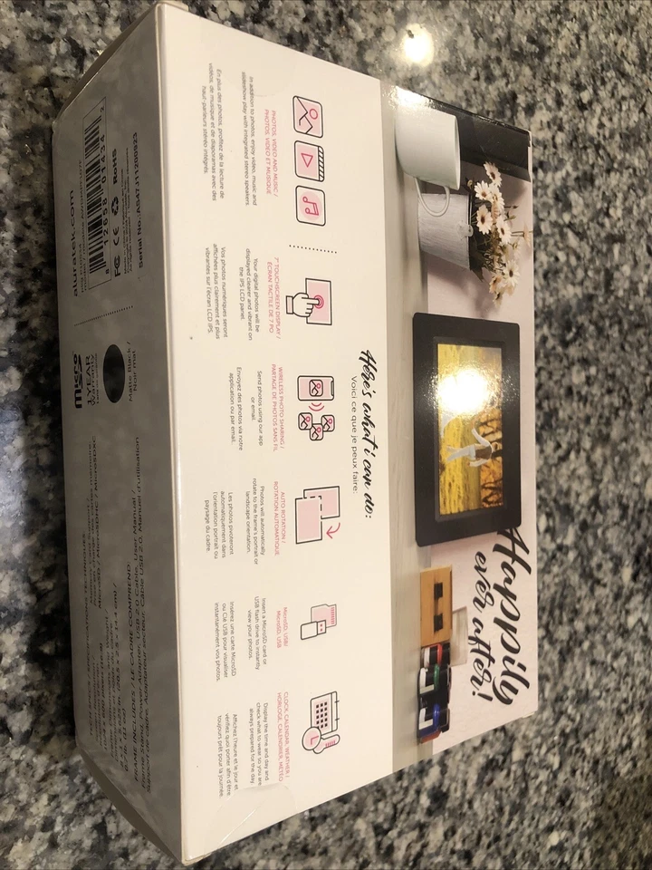 NEW Aluratek 7" IPS Touchscreen WiFi Digital Photo Frame 8GB Memory AWDMPF107F - Image 2 of 4