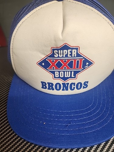 Rare NFL New 1988 Super Bowl XXII DENVER BRONCOS Mesh Truckers Snapback Hat - Picture 2 of 5