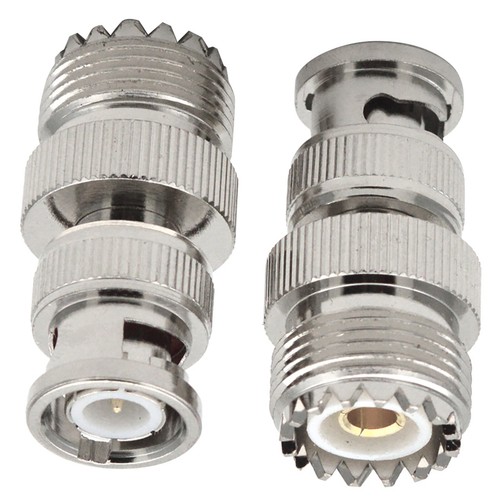 2pcs 50 ohm BNC Male Plug To UHF PL-259 SO239 Female RF Coaxial Adapter - Zdjęcie 6 z 10