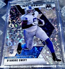 FLAWLESS‼️2020 Mosaic D’Andre Swift RC NO HUDDLE SILVER DISCO NFL DEBUT RARE