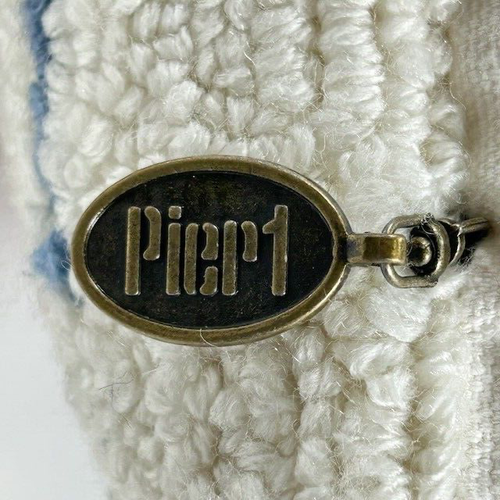 Pier 1 Christmas Pillow Snowman Trio Snowflakes Hooked Winter Holiday 15x15 READ - Picture 4 of 8