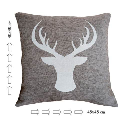 Funda de cojín 45 x 45 cornamenta de ciervo cabeza cojín decorativo Navidad funda de cojín - Imagen 7 de 20